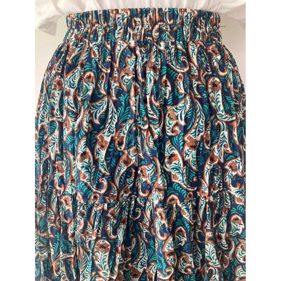 MICALLE MICALLE　レディース　ボトムス　スカート　ロングスカート　ウエストゴム　裏地付き　ペイズリー柄　美品 |  | 08