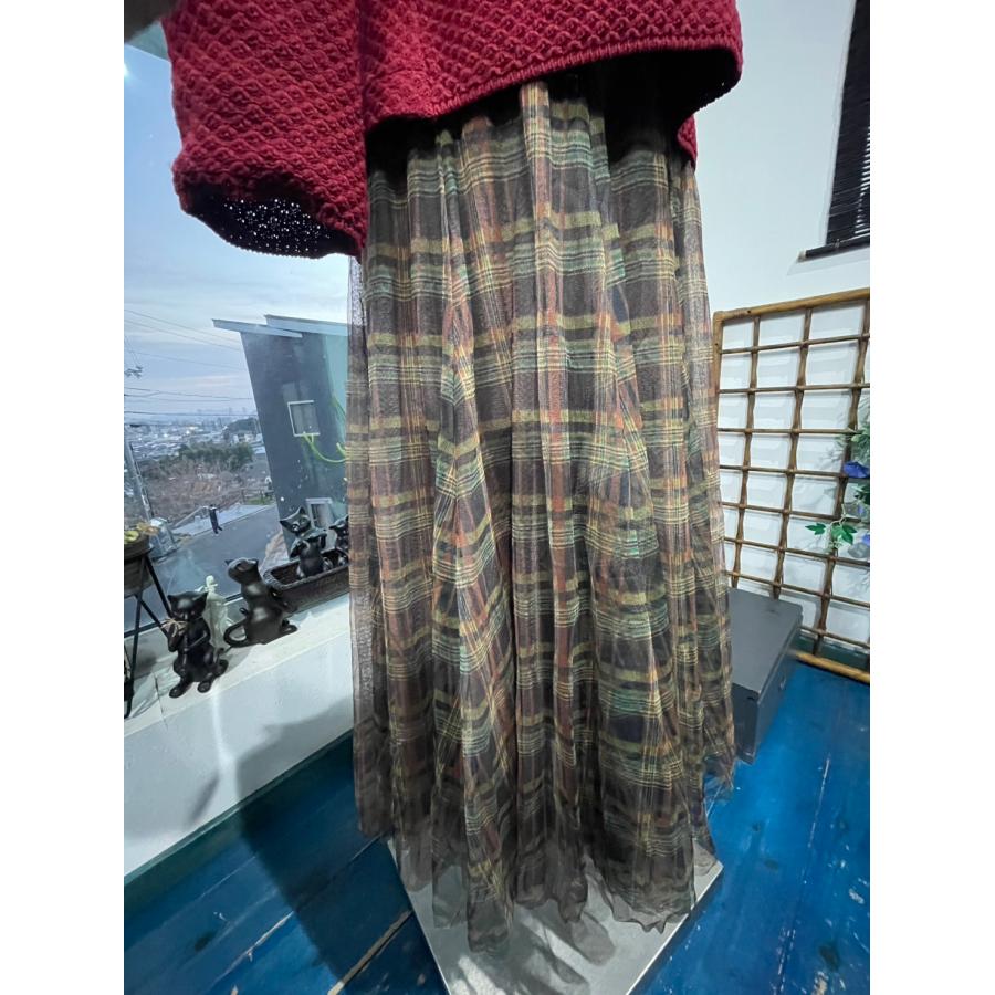 セモア　レディース　ボトムス　スカート　ロングスカート　ウエストゴム　チュール　チェック　美品 |  | 13