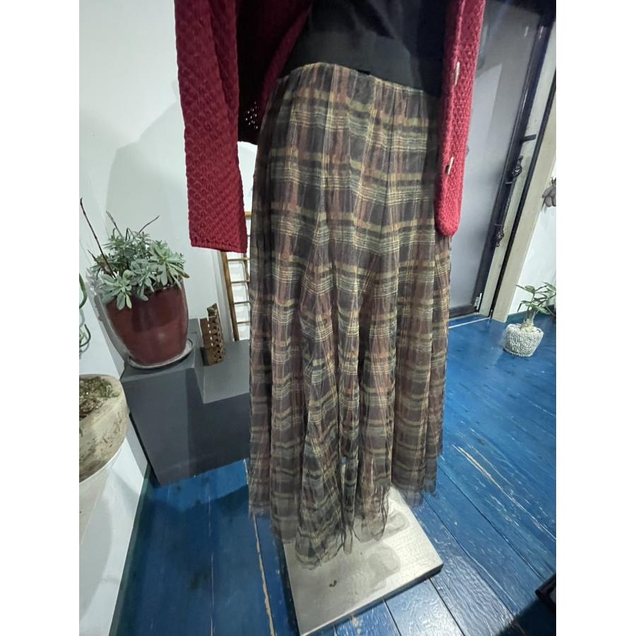 セモア　レディース　ボトムス　スカート　ロングスカート　ウエストゴム　チュール　チェック　美品 |  | 05