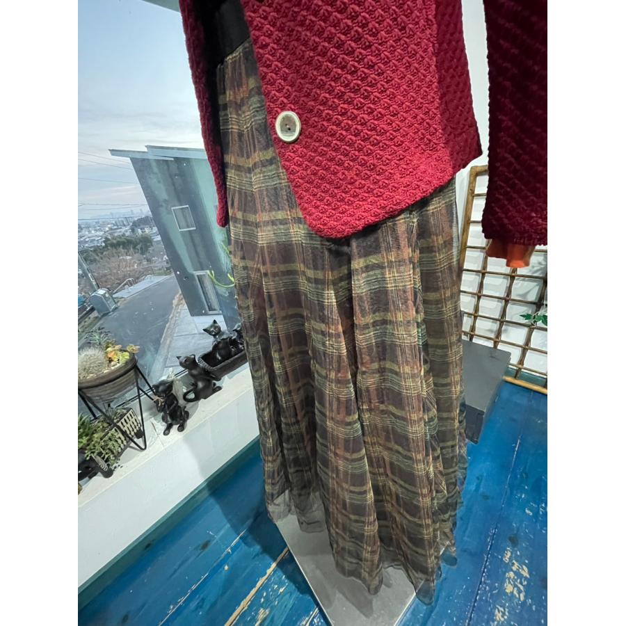 セモア　レディース　ボトムス　スカート　ロングスカート　ウエストゴム　チュール　チェック　美品 |  | 11