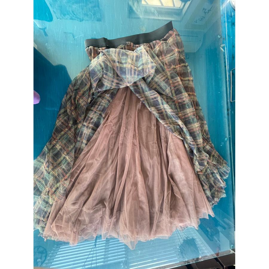 セモア　レディース　ボトムス　スカート　ロングスカート　ウエストゴム　チュール　チェック　美品 |  | 07