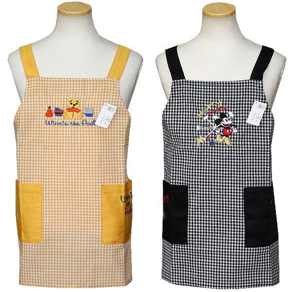 Disney（ディズニー） エプロン キッズ アップリケチェック柄 サイズ