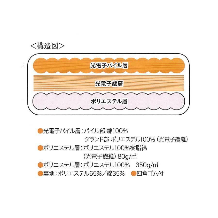 光電子 敷パッド 光電子繊維 冷え 健康 温活 サイズ:シングル 光電子 敷パッド 光電子繊維 冷え 健康 温活 サイズ:シングル