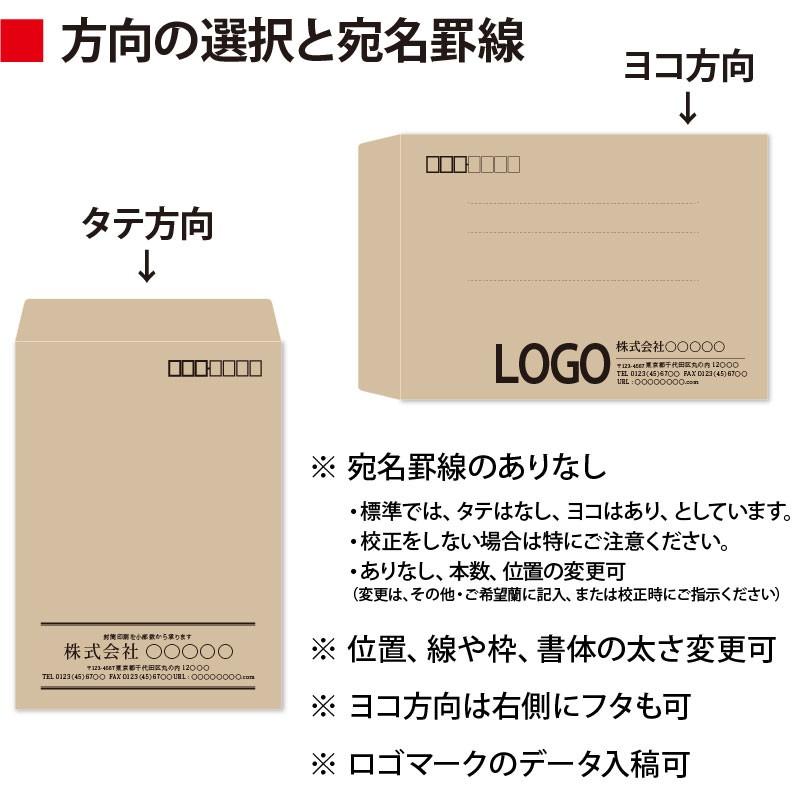 封筒作成 角２ ＥＣカラー封筒に黒１色で名入れ印刷 1000枚 角形2号封筒代込み 厚さ100g 標準配送料込みの画像