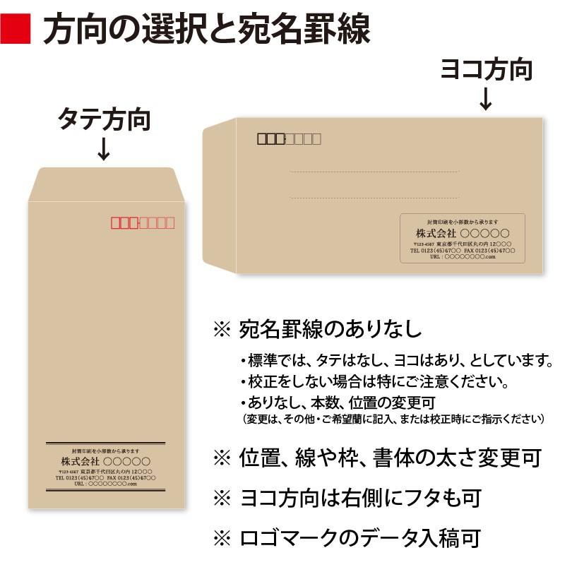 封筒作成 長３ Ｋカラー封筒に黒１色で名入れ印刷 300枚 長形3号封筒代込み 厚さ70g 標準配送料込み｜kazuno-online｜04