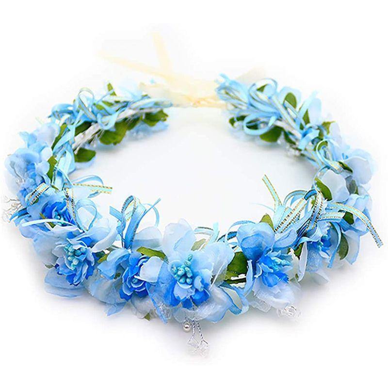 在庫あり 即納 花かんむり 花冠 花かんむり ブルー ヘッドドレス 髪飾り コサージュ ウエディング ドレス花冠 Fhkan003be 交換無料 Www Aqtsolutions Com