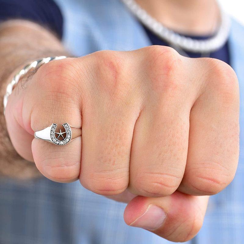 Truelements トルゥーエレメント 馬蹄 星 指輪 メンズ ホース シュー スター リング シルバー 925 ジルコニア 17号 Kazux Store 通販 Yahoo ショッピング