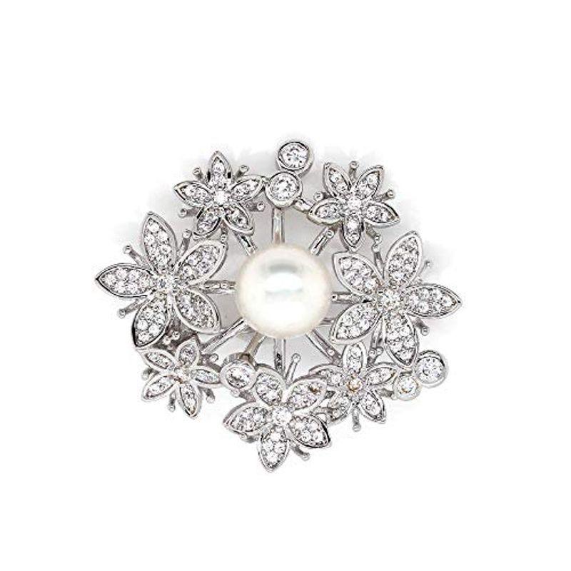 予約 Gift From New York ブローチ 天然パール 真珠 プラチナ 加工 花 フラワー レディース アクセサリー ブランド 女性 プ ブローチ Www Premier Realty Co Ke