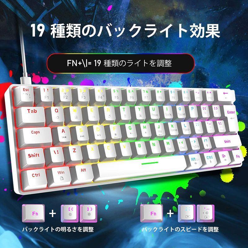春の新作続々 ゲーミングキーボードとマウス 3イン1 レインボーledバックライト有線メカニカルキーボードブルースイッチ Rgb 6400 Dpi 軽量ゲーミングマウス Fucoa Cl