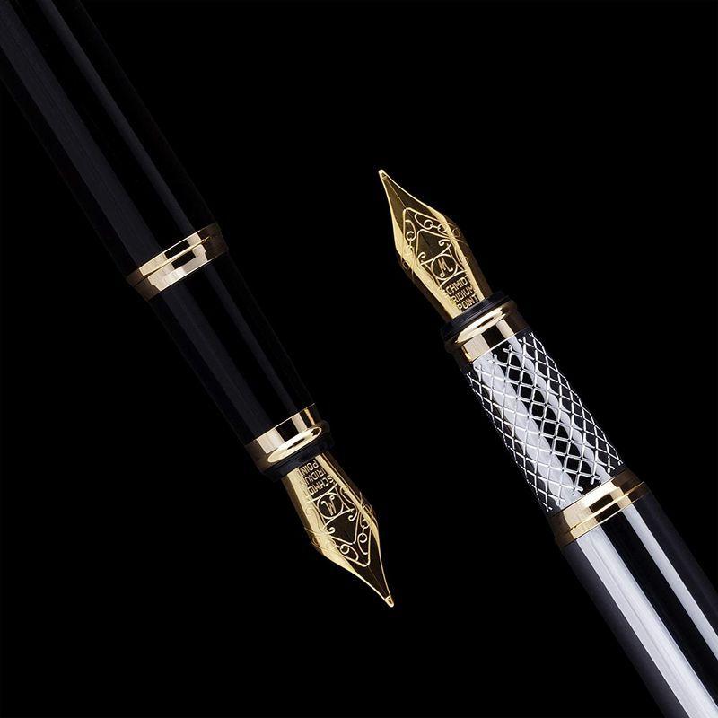 ワンピなど最旬ア! (黒) 万年筆 プレミアム 最高級 Scriveiner 魅力的な美しさ 18K金メッキペン先(ミディアム) Schmidt 24K金仕上げ 万年筆 ワンピなど最旬ア! (黒) 万年筆 プレミアム 最高級 Scriveiner 魅力的な美しさ 18K金メッキペン先(ミディアム) Schmidt 24K金仕上げ 万年筆