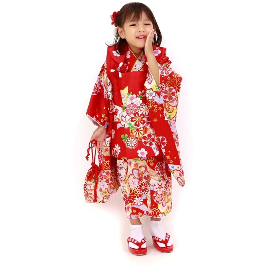 超歓迎 フルコーディネート10点セット Zu 正絹被布着物 女の子 3歳 着物 七五三 1 赤地に花車と熨斗 被布赤 ベビー 子ども服 Transparenciacorporativa Org Br