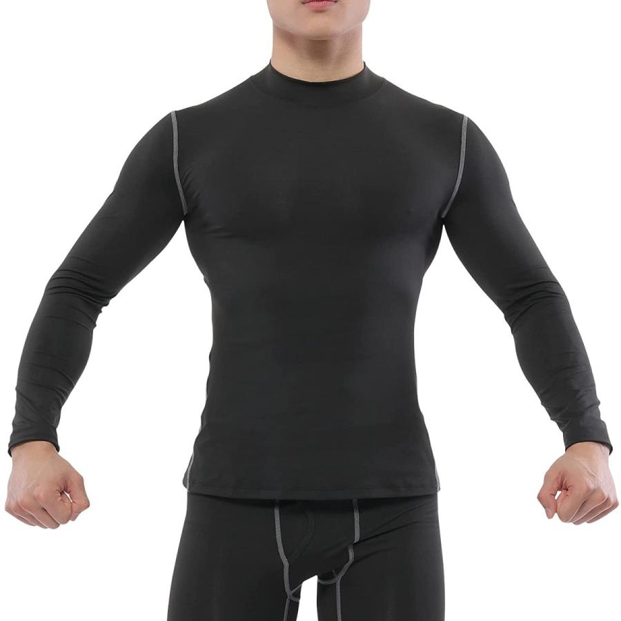 最新発見 Barifall コンプレッションウェア メンズ 長袖 ハイネック インナー スポーツ シャツ パワーストレッチ アンダーウェア 吸汗 速乾 通気 冷 Dprd Jatimprov Go Id