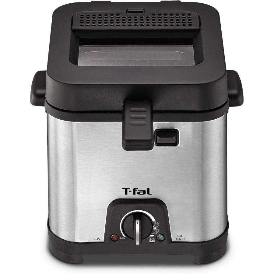 T-fal 8000035819 FF492D Adjustable Temperature Mini Deep Fryer with Removab