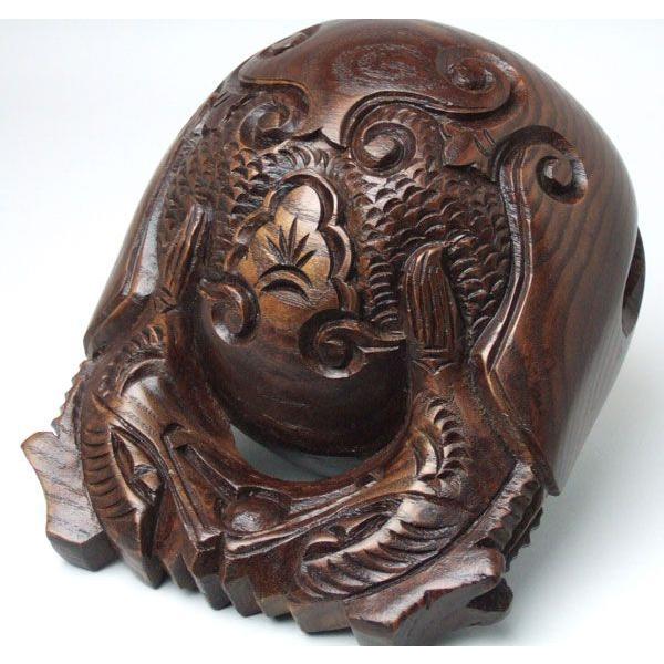 仏具 木魚 欅 上彫 3寸