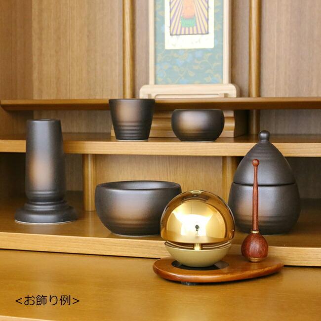 京仏壇はやし 仏具セット おりん付き『一輪草(備前吹・白みかげ 京仏壇はやし 仏具セット おりん付き『一輪草(備前吹・白みかげ