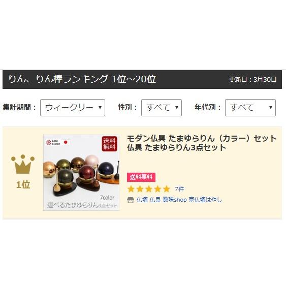 京仏壇はやし おりん たまゆらりん カラー 3点セット おしゃれ 仏具