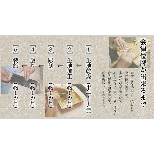 位牌 名入れ込み 国産位牌 国産 日本製 会津塗り 蓮華春日（金粉仕上げ） 3.0寸 ( 3寸 ) お位牌 本位牌｜kb-hayashi｜04