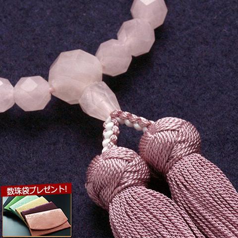 数珠 女性用 みやこ房 紅水晶 ローズクォーツ 切子玉 念珠袋付き W-028 :05wac-my015:仏壇 仏具 数珠shop 京仏壇はやし - 通販 - Yahoo!ショッピング 数珠 女性用 みやこ房 紅水晶 ローズクォーツ 切子玉 念珠袋付き W-028 :05wac-my015:仏壇 仏具 数珠shop 京仏壇はやし - 通販 - Yahoo!ショッピング
