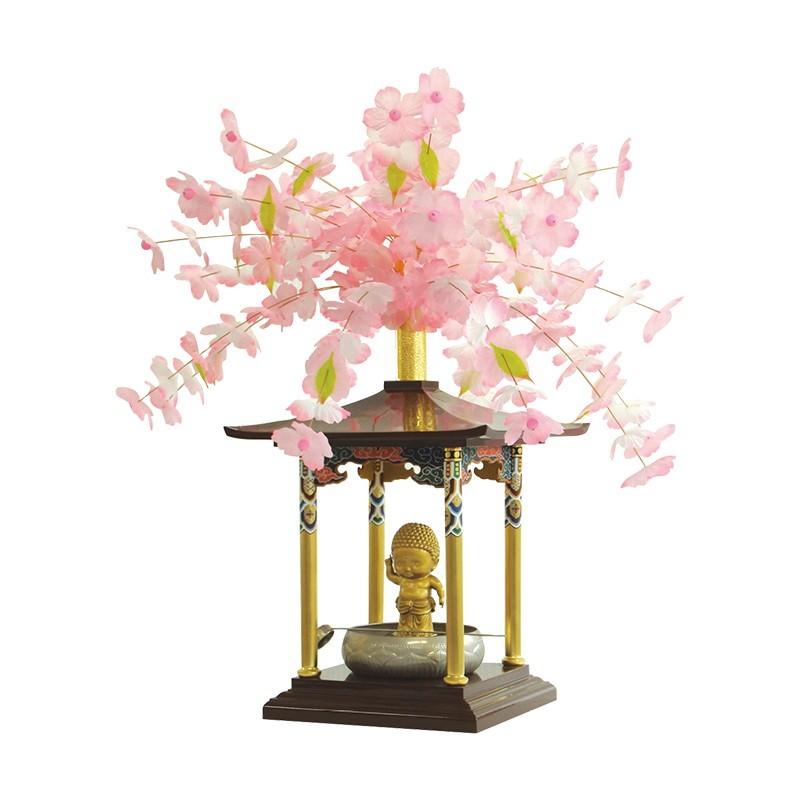 【修縁堂】真鍮 寺院仏具 蓮の花の宝珠形の香りを塗るスプリンクラーのペア 京仏壇はやし 花御堂用桜冠かざりセット 花まつり (寺院用仏具) : 仏壇