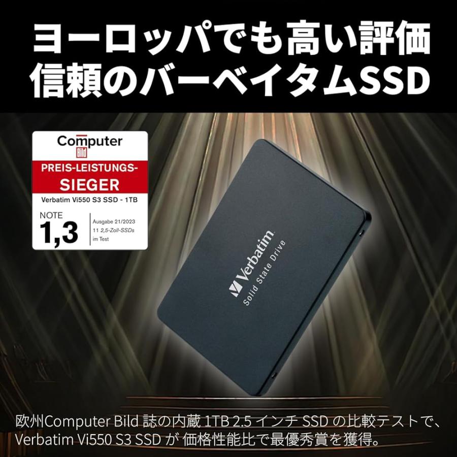 Verbatim バーベイタム 2.5インチ 内蔵SSD 512GB Verbatim バーベイタム 内蔵SSD 2.5 インチ SATA III 7mm Vi550