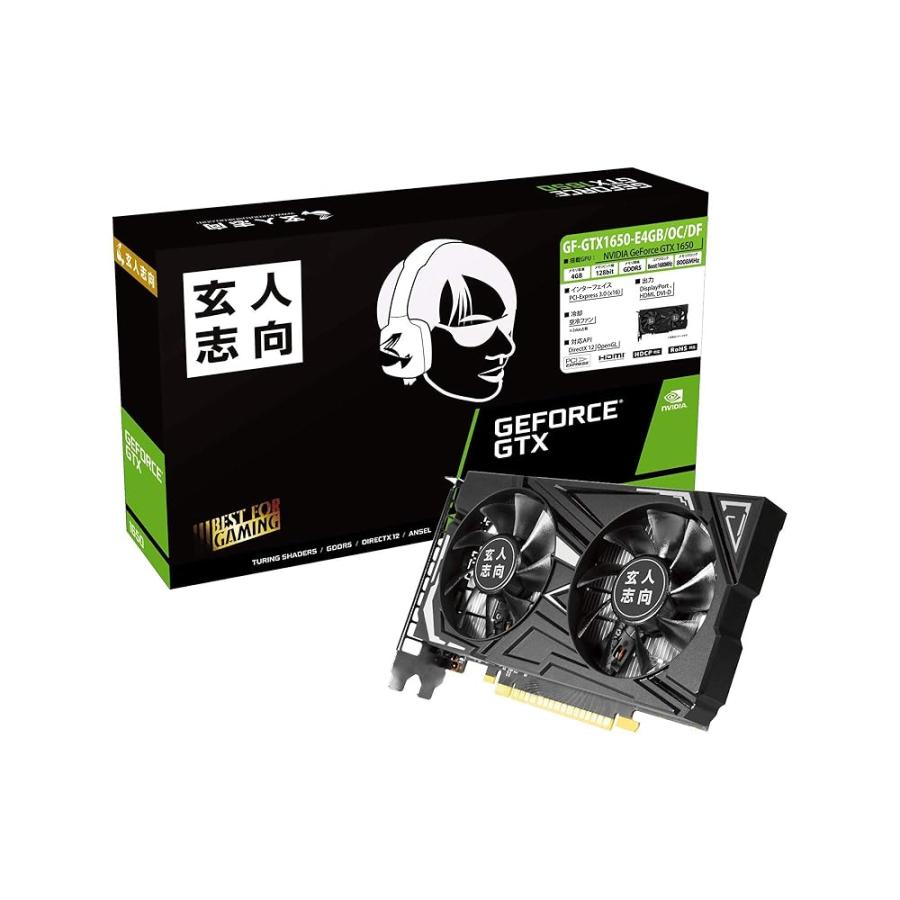 玄人志向 NVIDIA GeForce GTX 1650 搭載 グラフィックボード 4GB デュアルファン GF-GTX1650-E4GB/OC/DF（Yahoo!・KBショップ）