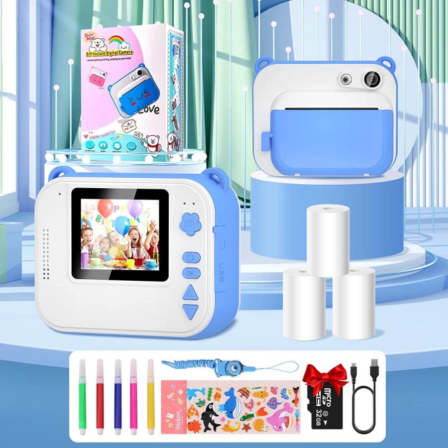 正規店 キッズインスタントカメラ 3 12歳用 幼児 子供 男の子 女の子 クリスマス 誕生日プレゼント 2 0インチスクリーン 12mp 1080p H 年末セール中 Gerbang Smpn1maba Sch Id