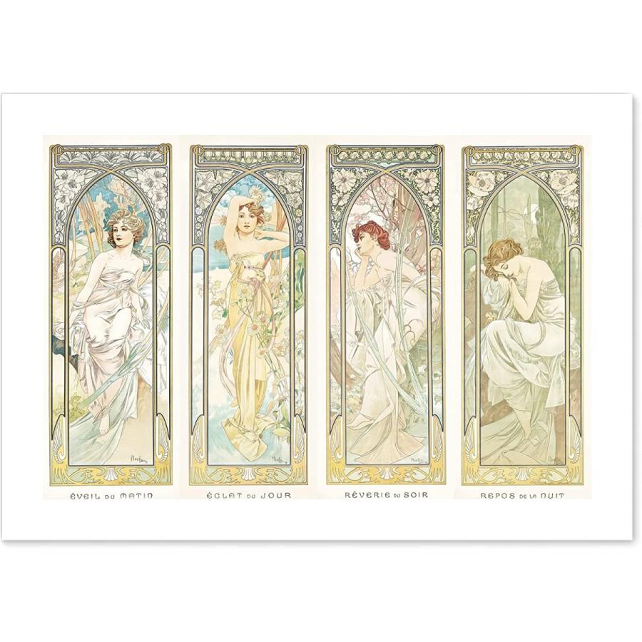 人気満点 ポスター アルフォンス ミュシャ 四つの時の流れ サイズ 日本製 インテリア 壁紙用 絵画 アート 壁紙ポスター Ford Tools Co Za