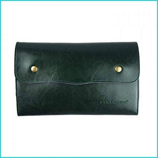 早割クーポン 本革製 ヘアカット用収納ポーチ トリマー はさみケース シザーケース シザーホルダー 3色選ぶ グリー 本店は Zoetalentsolutions Com