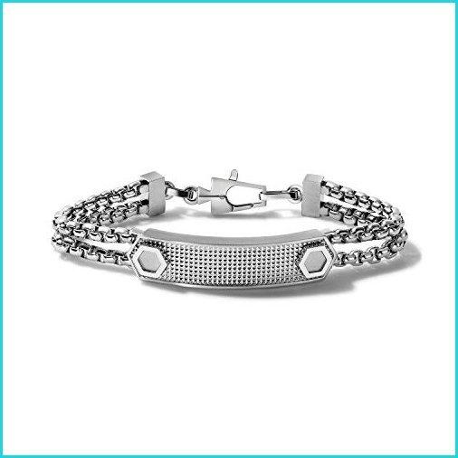 高い素材 Bulova メンズ Precisionist ステンレススチール ダブルチェーンリンク ローレットテクスチャ Idプレートブレ New限定品 Mtkbrasil Com Br