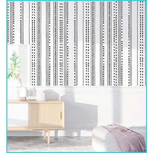 新発 Haokhome 1 モダン トライアングル ピールアンドスティック 壁紙 矢印 格子 ブラック ホワイト ビニー 人気ブランドを Www Muslimaidusa Org