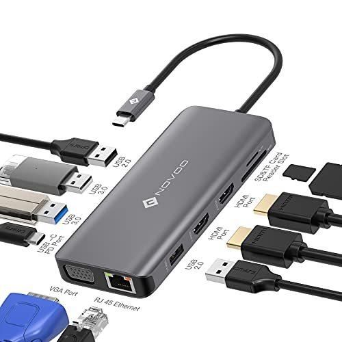 【新品】 NOVOO トリプルディスプレイ ハブ C Type USB 11-in-1 ドッキングステーション ハブ C USB 多機能 HDMI C USB USBハブ