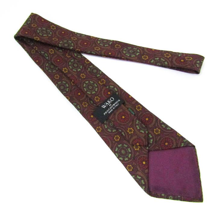 銀座和光 ブランド ネクタイ シルク 総柄 花柄 プウロコヴィニク