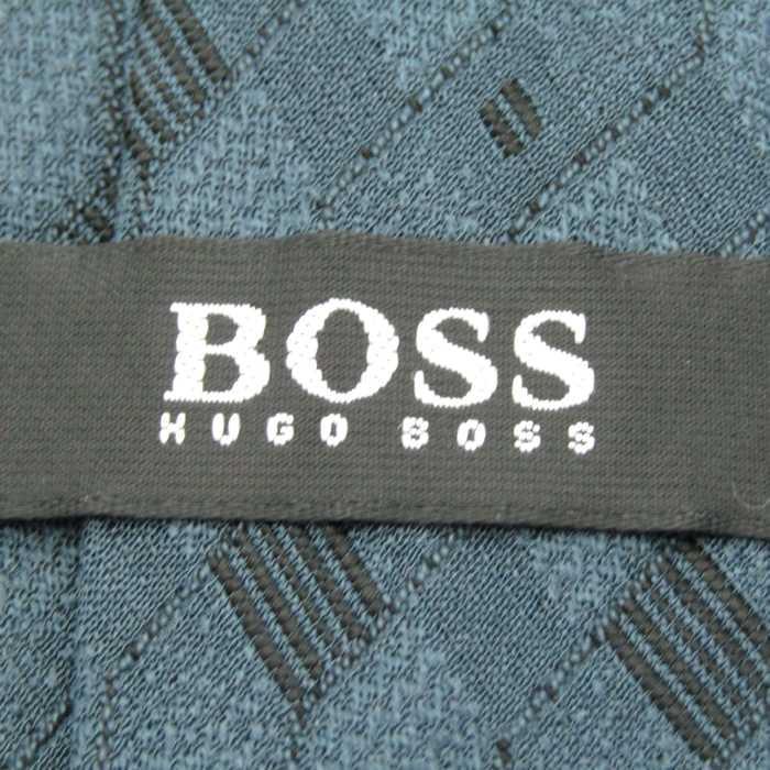 ヒューゴボス ブランドネクタイ 格子柄 スクエア柄 パネル柄 シルク イタリア製 メンズ ダークグレー HUGO BOSS｜kbnet2019v1｜04