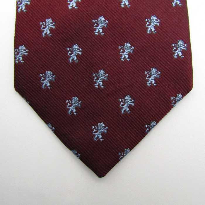 ボッゾーロ ブランドネクタイ 総柄 動物柄 シルク メンズ ワインレッド