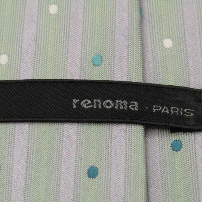 レノマ ブランド ネクタイ ドット バーチカルストライプ シルク 日本製 PO  メンズ グレー renoma｜kbnet2019v1｜04