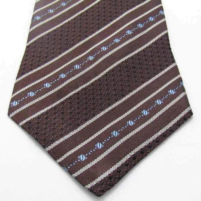 ブラウン ストライプ ネクタイ 京都丹後産ネクタイ ブラウンストライプ1 メランジシルク糸使用