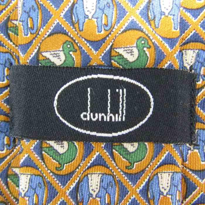 dunhill ダンヒル ブランド ネクタイ ロゴ チェック柄 動物柄