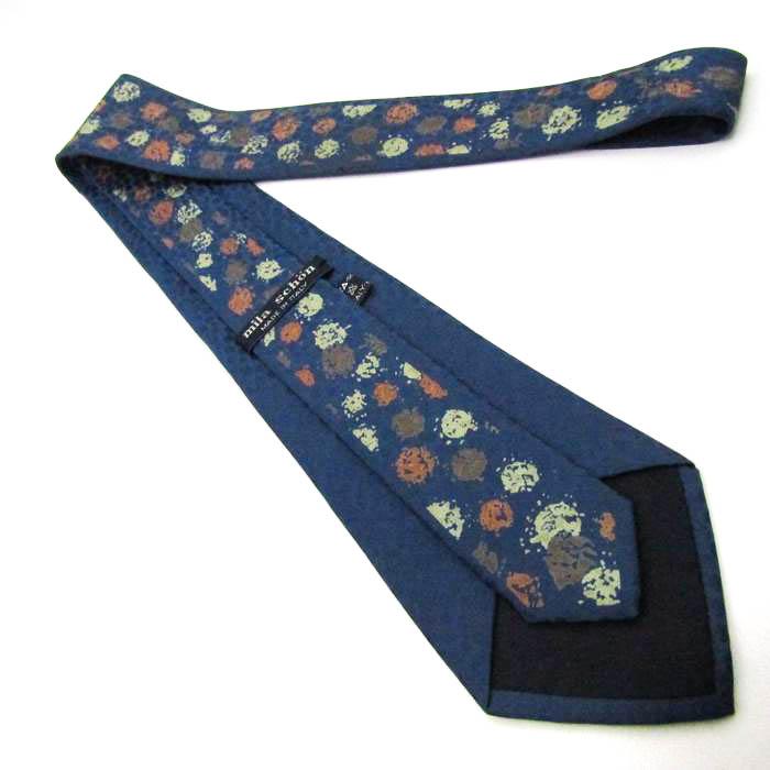 mila schon（ミラショーン） ブランド ネクタイ ロゴ ドット シルク