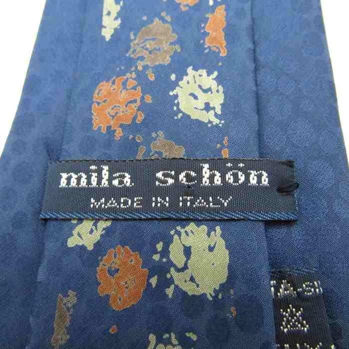 mila schon（ミラショーン） ブランド ネクタイ ロゴ ドット シルク