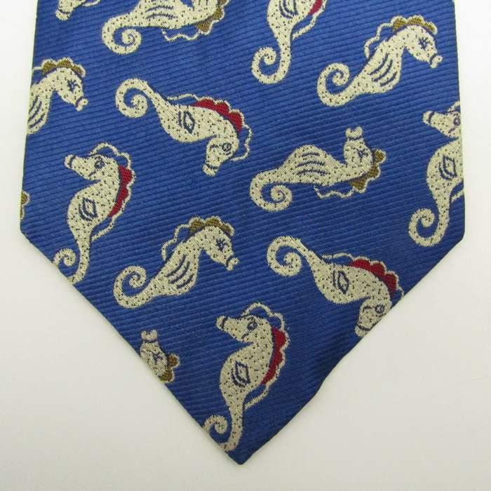 Jクルー ブランド ネクタイ タツノオトシゴ 海 総柄 シルク アメリカ製