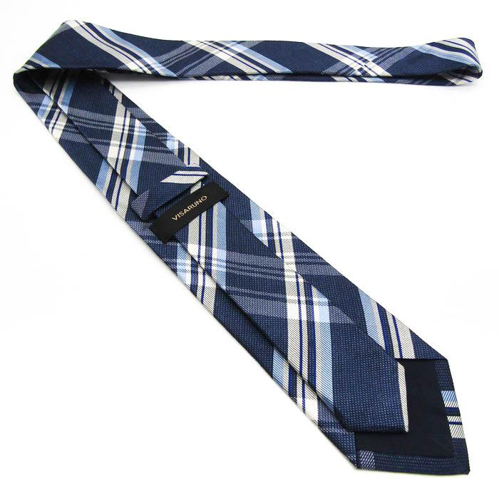 ヴィサルノ ブランド ネクタイ チェック柄 シルク 日本製 PO メンズ