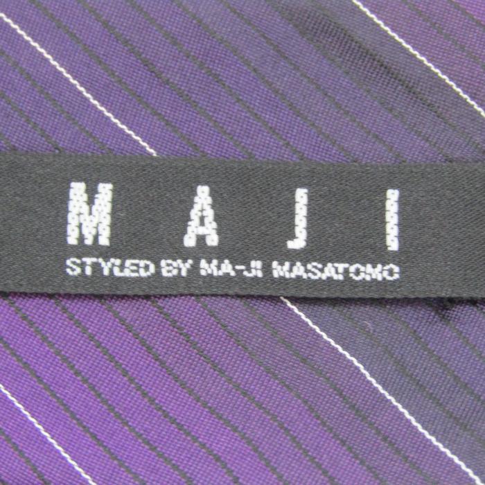 マージマサトモ ブランド ネクタイ ストライプ柄 シルク PO メンズ