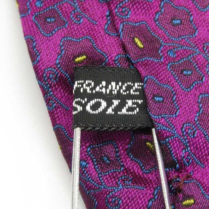 84％以上節約 レノマ renoma 小紋柄 ネクタイ フランス製 花柄 シルク パープル ブランド メンズ ネクタイ