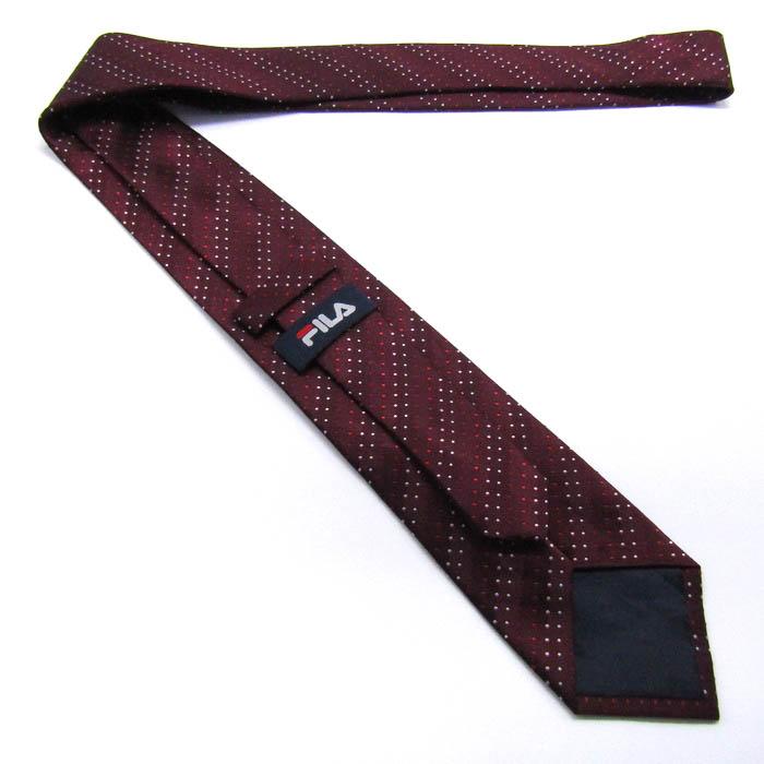 FILA（フィラ） ブランド ネクタイ ストライプ柄 ドット シルク PO
