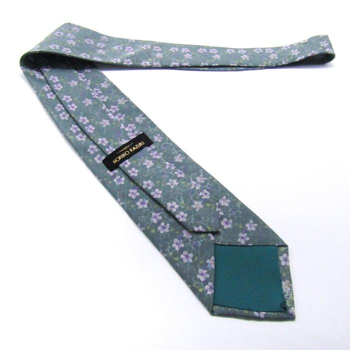 ノリコ カズキ ブランド ネクタイ シルク 花柄 ボタニカル柄 総柄 PO
