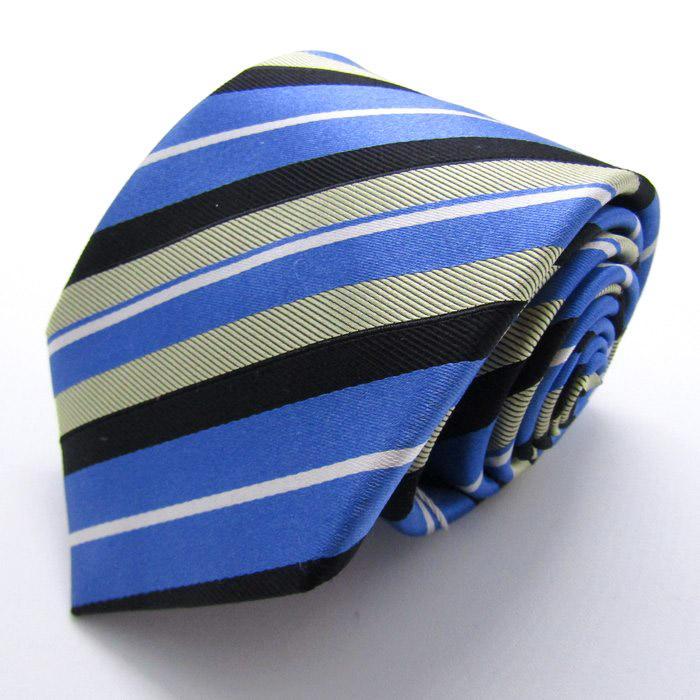 ✨未使用箱付き✨フェラガモ　現行　ガンチーニ　ストライプ　ブルー　ネクタイ フェラガモ Ferragamo ネクタイ ガンチーニ ブルー シルク 美品