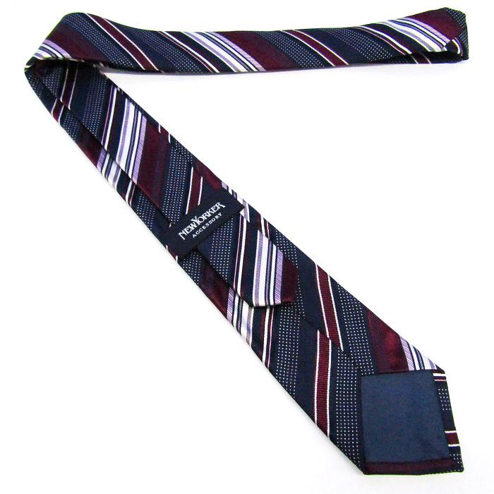 NEWYORKER ニューヨーカー ブランド ネクタイ シルク ストライプ柄
