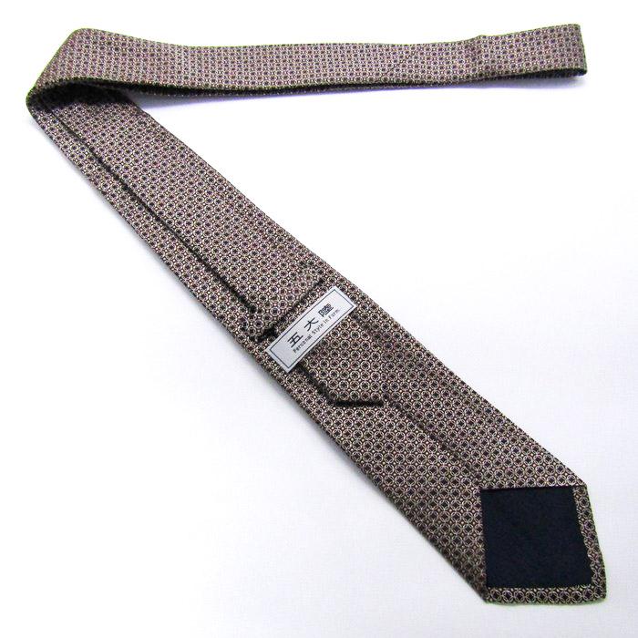 五大陸 ブランド ネクタイ シルク 小紋柄 ドット柄 総柄 PO メンズ ブラウン gotairiku |  | 02