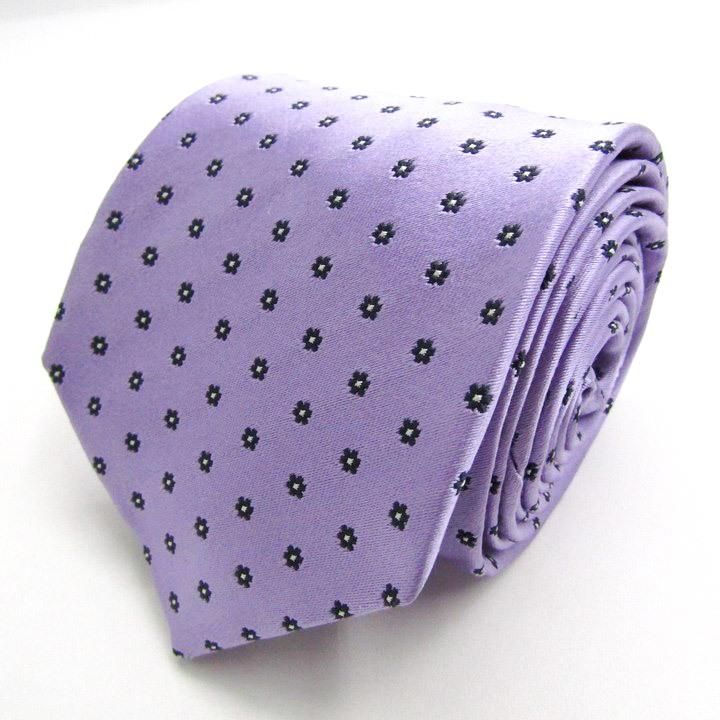 五大陸 ブランド ネクタイ ドット 小紋柄 花柄 シルク 日本製 PO メンズ パープル gotairiku | 