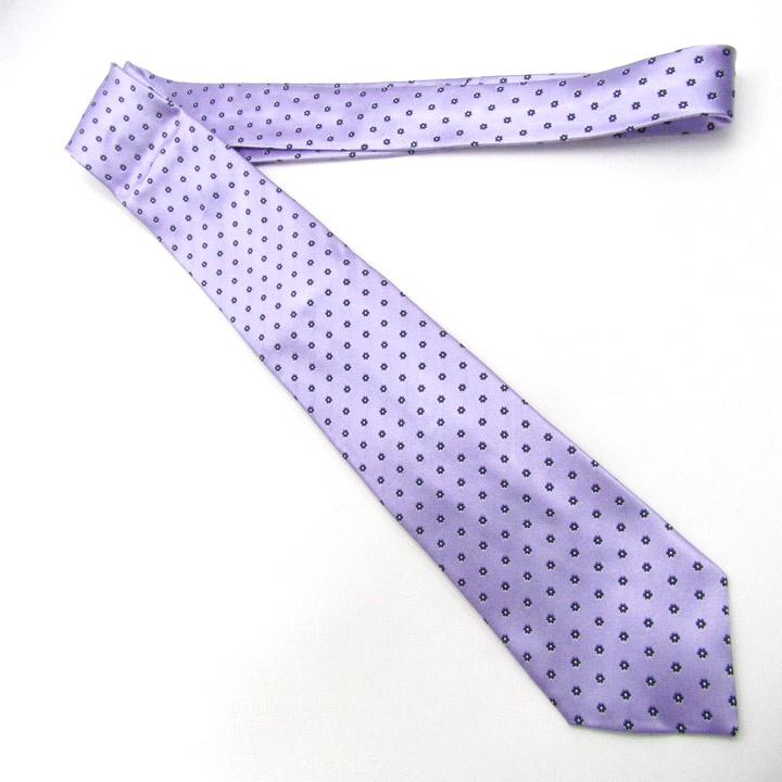 五大陸 ブランド ネクタイ ドット 小紋柄 花柄 シルク 日本製 PO メンズ パープル gotairiku |  | 01